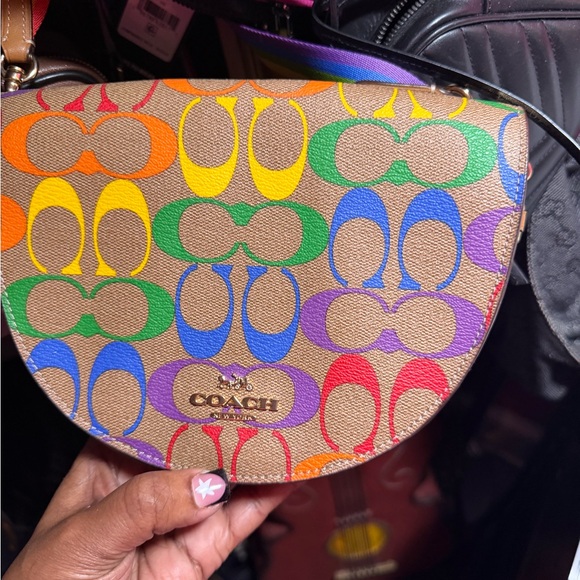Coach Handbags - Coach Vibrant Multicolor Half-Moon Clutch
